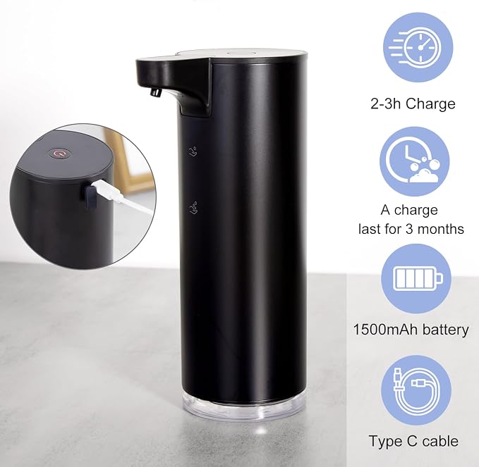LAOPAO Automatic Soap Dispenser Foaming: Rechargeable Touchless Soap Dispenser - Image 4