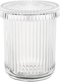 rejomiik Glass Qtip Holder Dispenser, Bathroom Canister Apothecary Jars by rejomiik