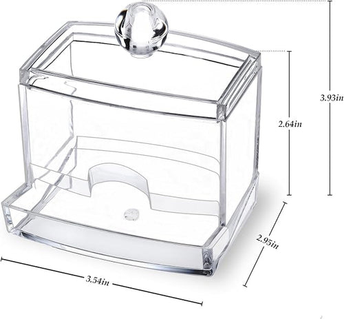 10oz Clear Acrylic Small Qtip Holder, Swab Dispenser Cotton Ball Jars Bathroom - Image 2