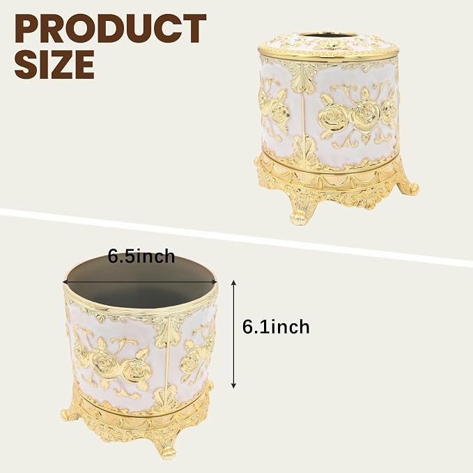 Geesatis Tissue Box Cover, Cylindrical Tissue Box Holder, Napkin Facial Tissues - Image 2