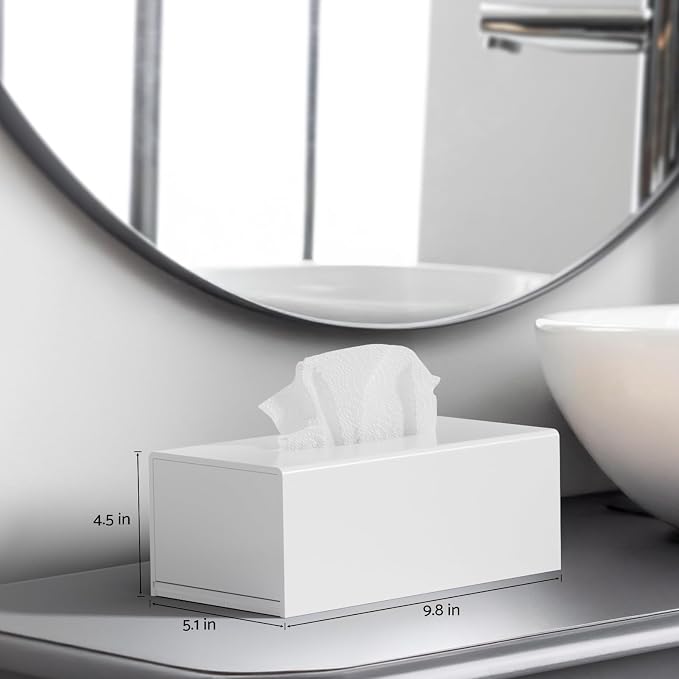 HIIMIEI Tissue Box Cover, Acrylic Tissue Holder Napkin Dispenser - Image 3