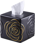 Black Ceramic Cube Tissue Box Cover by EtooCafe