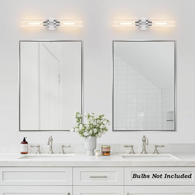 Wall Sconces Set of Two, Chrome Bathroom Sconces Wall Lighting - Image 8