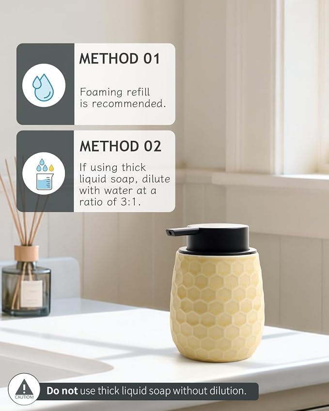 Foaming Soap Dispenser, 12OZ Ceramic Foam Hand Soap Dispenser - Image 5