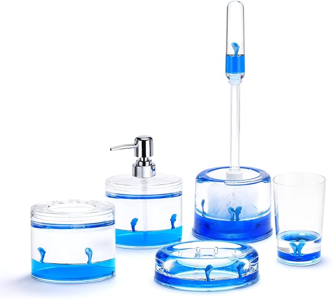 Locco Decor 5 Piece Acrylic Liquid 3D Floating Motion Bathroom Vanity Accessory by LoccoDecor
