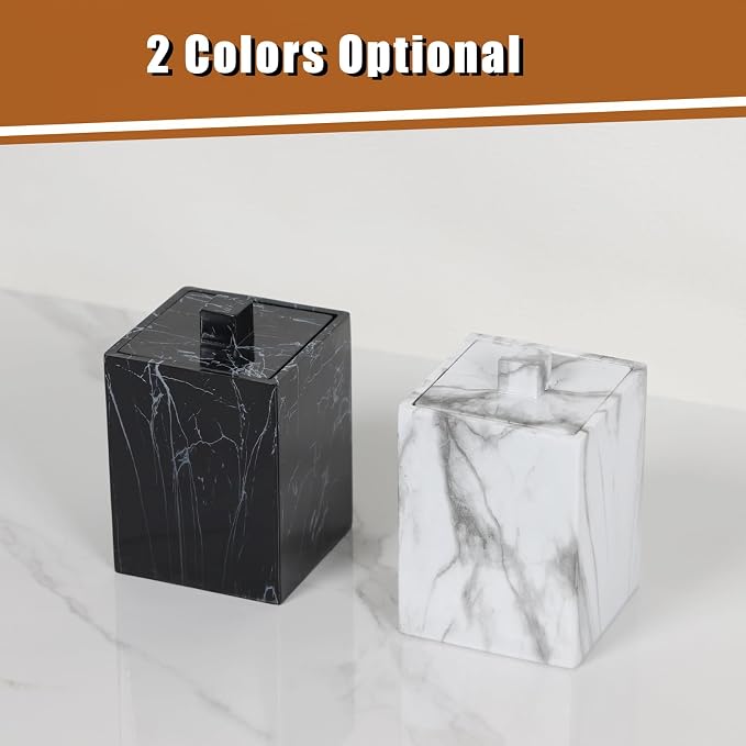 Jung Ford 2-Pack Marble Pattern Cotton Swab Holders - Image 4