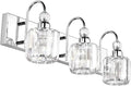 Ralbay Modern LED Crystal Bathroom Vanity Lights 3-Lights Stainless Steel by RalbayLighting