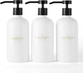 Shampoo and Conditioner Dispenser Set of 3, Refillable 21oz Shampoo Bottles by Janxinmakeyouloveyourhome