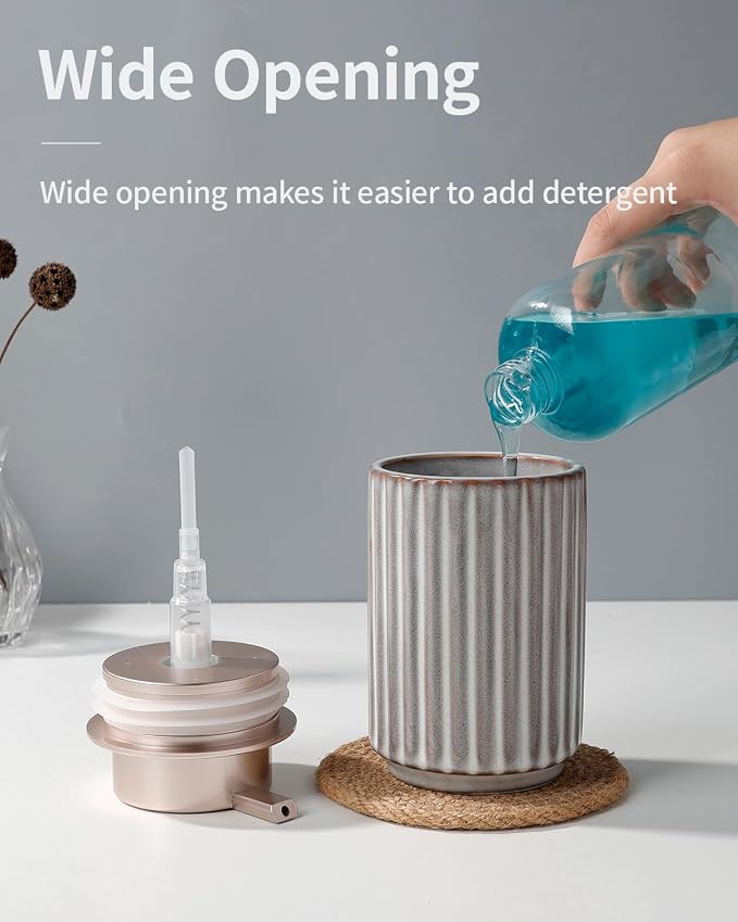 Soap Dispenser, Liquid Ceramic Refillable Hand Soap Pump - Image 4