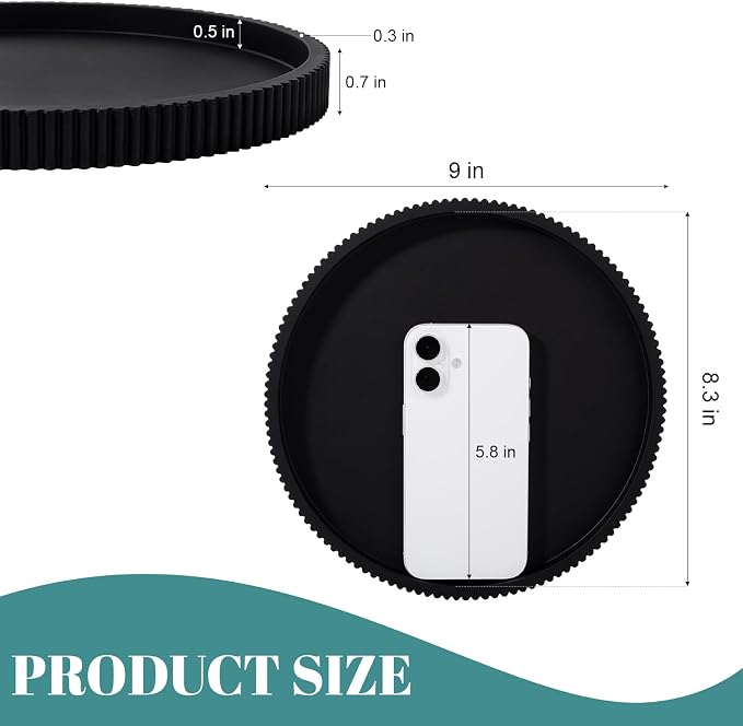 Silicone Bathroom Tray Round Kitchen Counter Organizer Decorative Vanity - Image 6