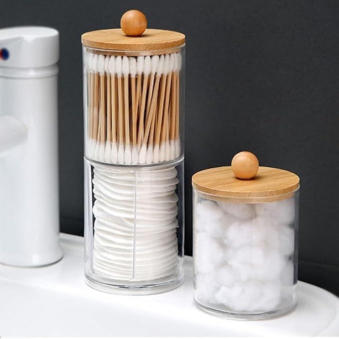 3PCS Acrylic Qtip Dispensers Holders - Image 2