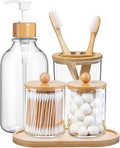 5 Pack Bamboo Bathroom Accessories Set by KIUSOWAYD