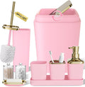Pink Bathroom Accessories Set, Soap Dispenser, Soap Dish, Toothbrush Holder and by BetterbathroomwithXLHOME