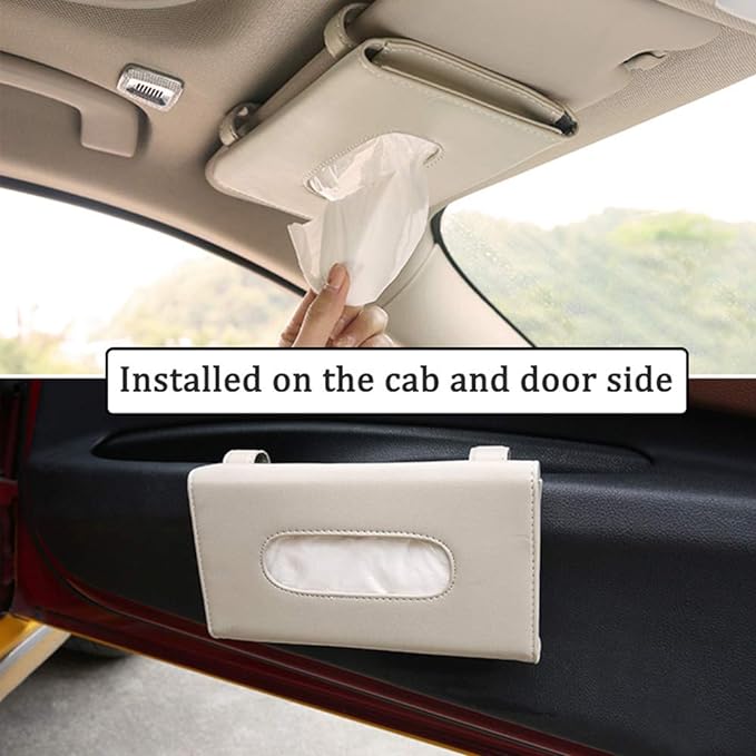 Car Tissue Holder, Sun Visor Napkin Box, Auto Napkin Case - Image 3