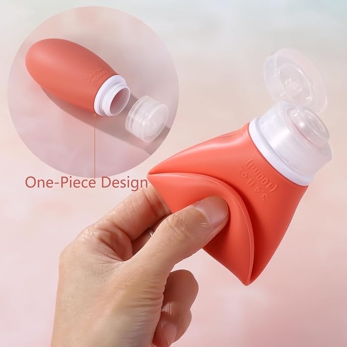 Leak Proof Silicone Travel Bottles, 4 Pack 3.4oz Liquid Squeezable Refillable - Image 2