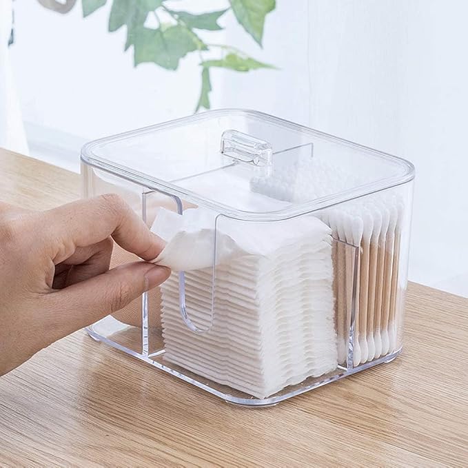 SUNFICON Cotton Swab Balls Box Cotton Pads Holder Organizer Holder Dispenser - Image 3