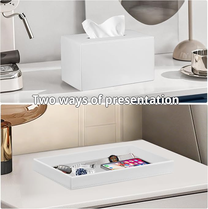 PU Leather Tissue Box Cover Rectangle - Image 2