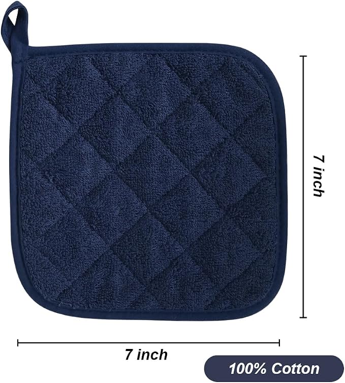 meioro 4-Pack Pot Holders for Kitchen High Heat Resistant Potholder, 100% - Image 6