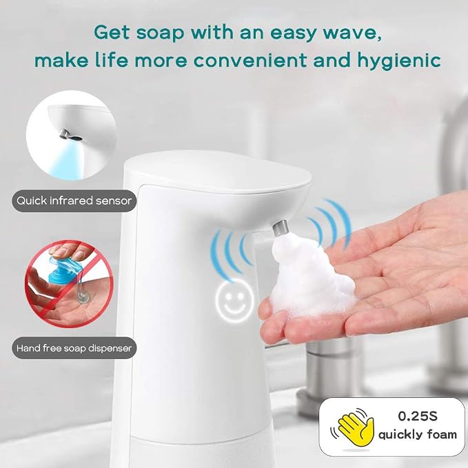 LAOPAO Automatic Hands Free Foaming Soap Dispenser, 240ml Countertop Touchless - Image 3