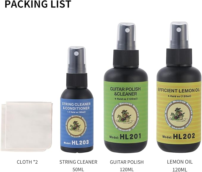 Guitar Fretboard Lemon Oil, Body Polish, String Cleaner, Polish Cloth, Guitar - Image 5