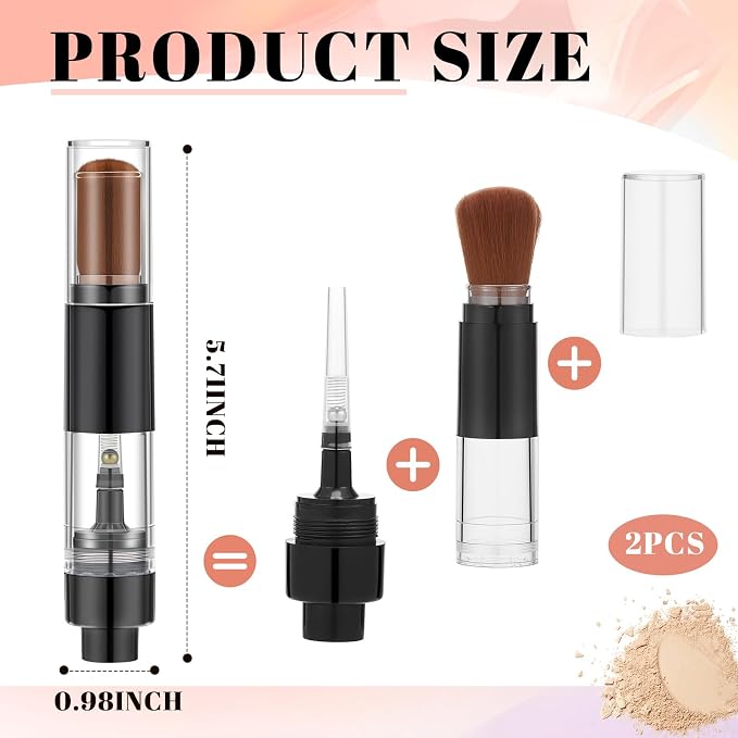Tioncy 2 Pcs Refillable Loose Powder Brush Embossing Powder Brush Reusable - Image 4