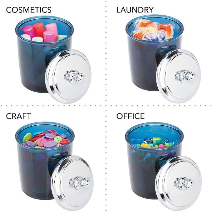 mDesign Bathroom Vanity Storage Organizer Apothecary Canister Jar - Image 3