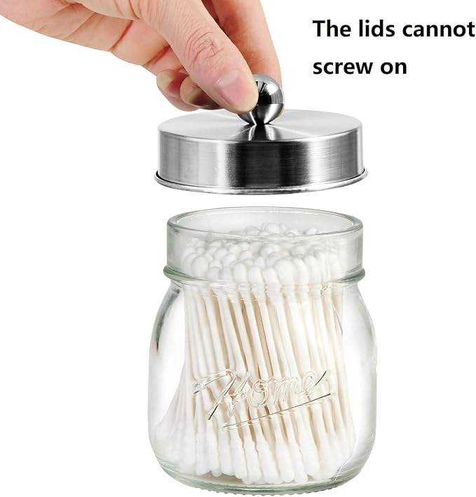 Amolliar Mason Jar Bathroom Accessories Set 4 Pcs -Lotion Soap Dispenser & 2 - Image 4