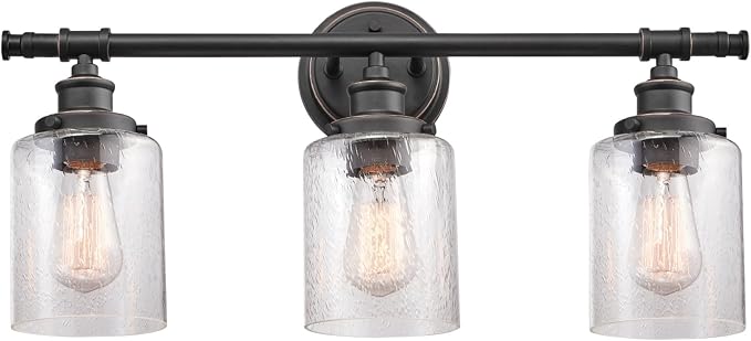 Globe Electric 51415 Camden 5-Piece All-in-One Bathroom Set, 3 Vanity Light - Image 5