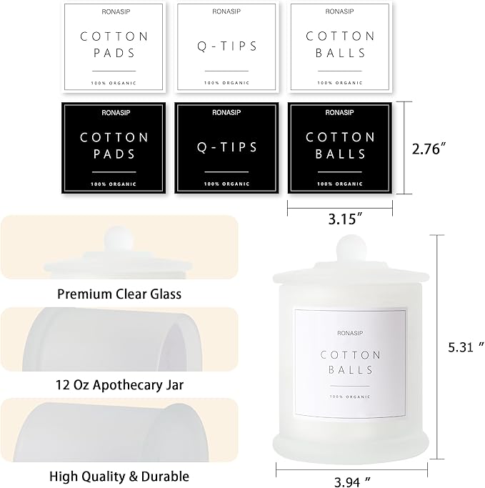 Qtip Holder & Cotton Pad Dispenser, Bathroom Organizer and Storage Canisters - Image 6