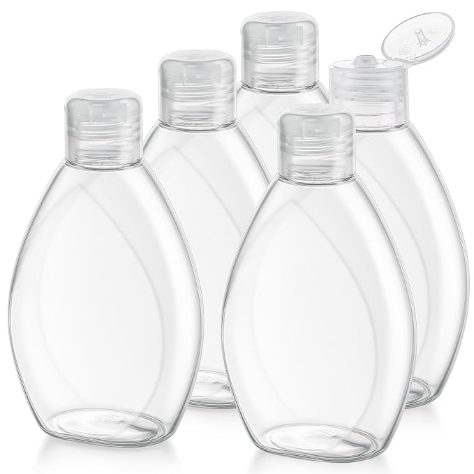 Travel Shampoo and Conditioner Bottles 6.9oz 5 Pack Leak Proof Plastic Squeeze - Image 7
