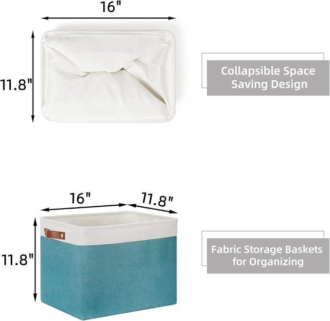 HNZIGE Extra Large Fabric Storage Bin Baskets - Image 2