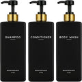 Black Shampoo and Conditioner Dispenser Set by Brighter Barns by BrighterBarns