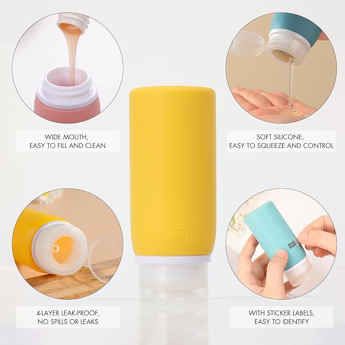 Muslish 21 Pack Travel Bottles for Toiletries, Leak-Proof TSA Compliant - Image 3