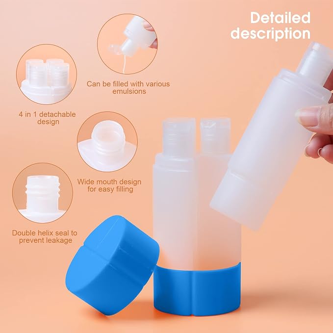 Olatay 4-in-1 Leak-Proof Travel Bottle, 4 * 60ml/2oz, - Image 3
