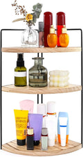 Corner Bathroom Counter Organizer Countertop Brown, 3-Tier Corner Shelf Wood by Unknown
