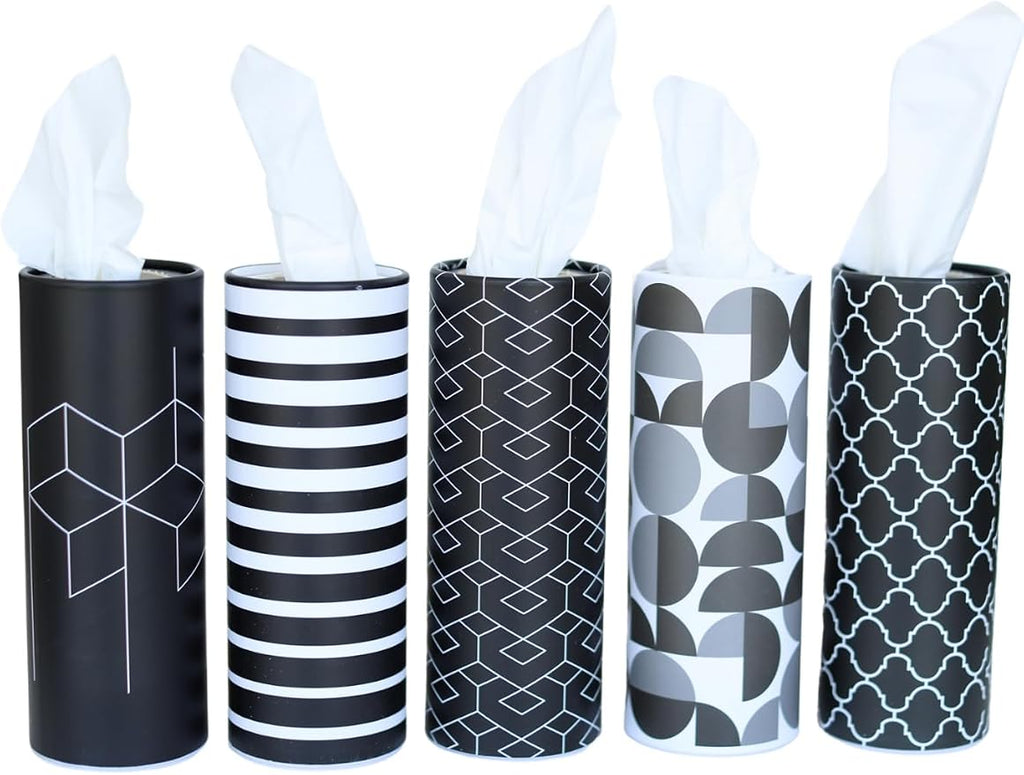 Cylinder Car Facial Tissue Holder, 5 Pack, 50 Tissues Per Cylinder, by Unknown
