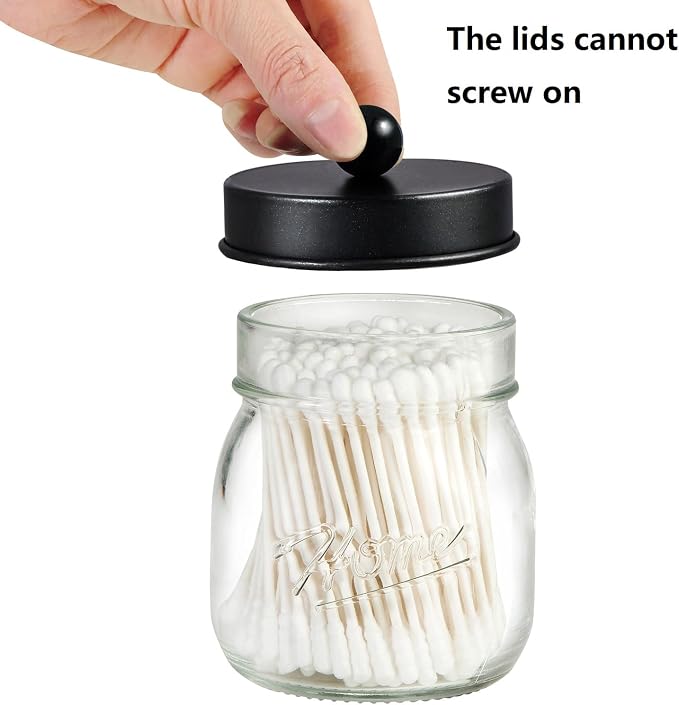 Amolliar Mason Jar Bathroom Accessories Set 4 Pcs -Lotion Soap Dispenser & 2 - Image 4