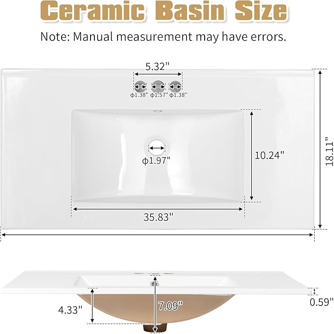 VINGLI 36" Modern Bathroom Vanity - Image 4