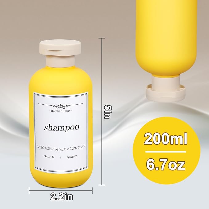 ASEVAT 6.7oz Refillable Plastic Travel Shampoo Bottles, Empty Travel Shampoo - Image 7