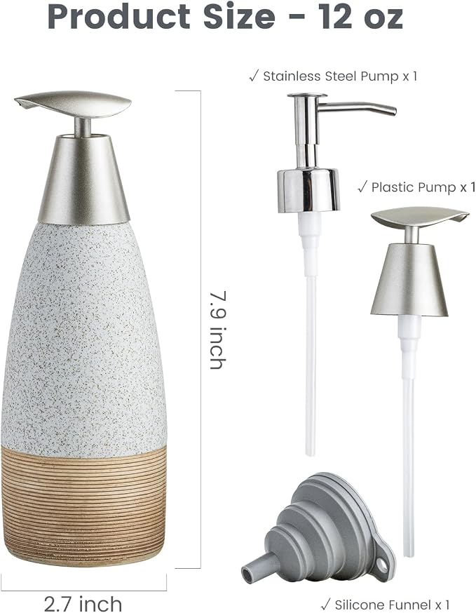 12oz Dish Soap Dispenser with 2 Pumps - Image 2