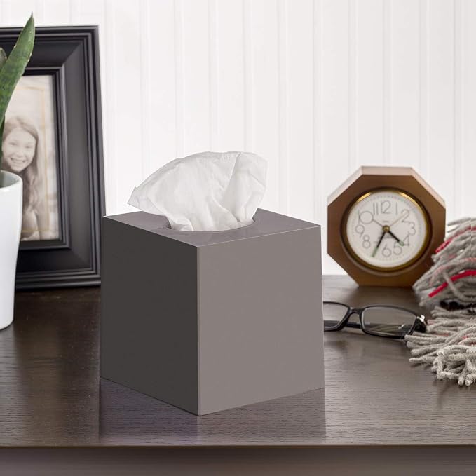 Gray Tissue Box Cover Square - Image 2