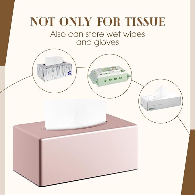 Tissue Box Cover, Rectangular Facial Tissue Holder - Image 5