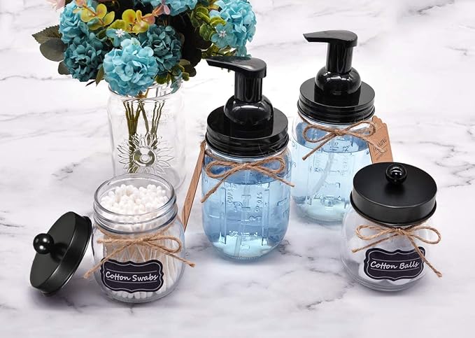 Amolliar Mason Jar Foaming Soap Dispenser, Plastic Pump Rustproof Stainless - Image 5