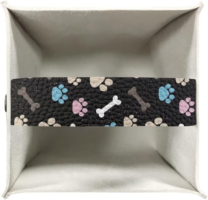 White Dog Paws Tissue Box Holder Portable Lightweight Square Tissue Box Cover - Image 3