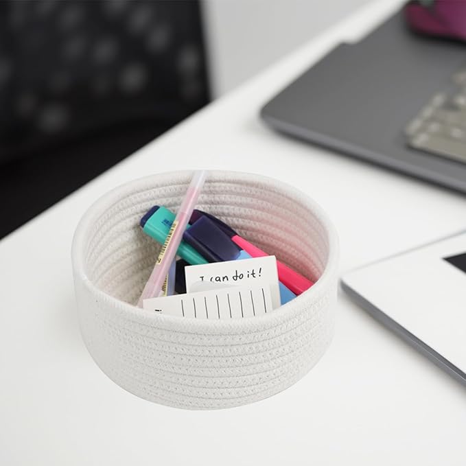 Small Basket, Cotton Rope Baskets - Image 2