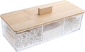 Wood Qtip Holder 3 Compartments Cotton Ball and Swab Holder Organizer by Sohalejr