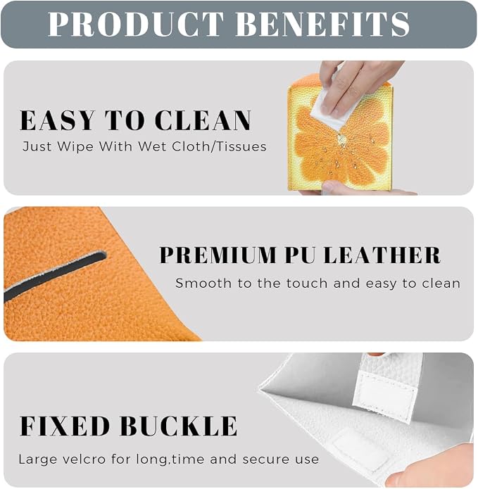 Cute Fruit Tissue Box Cover Funny Orange Citrus Square PU Leather Waterproof - Image 4