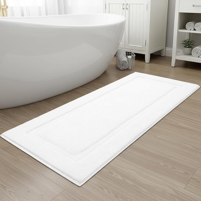 SHACOS White Bathroom Rugs Sets of 2 Pieces 32x20 inch, Super Soft Fluffy Bath - Image 8