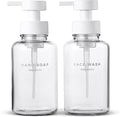 MaisoNovo Glass Foaming Soap Dispenser 14 Oz | Clear Glass White Plastic Pumps by MaisoNovo-TheArtofSustainableLiving