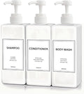 Modern Shampoo and Conditioner Dispenser Refillable Pump Bottle Set Empty by DIDROOM
